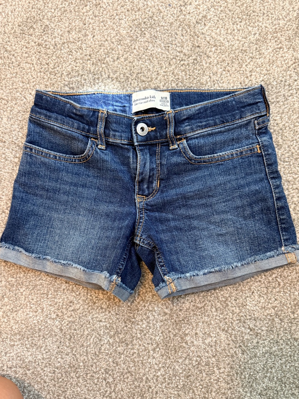 abercrombie kids Dark Blue Denim Cuffed Shorts
